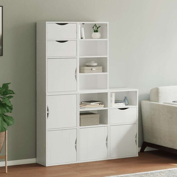 vidaXL Armadietti Laterali 5 pz ODDA Bianco 40x24x79 cm Legno di Pino