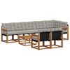 vidaXL Set di divani da esterno 9 pcs Grigio Naturale e Chiaro