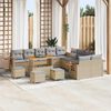 vidaXL Set Divano da Giardino 18 pcs Beige e Grigio Chiaro polyrattan