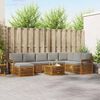 vidaXL Set divano sezionale con cuscino 9 pcs Grigio Naturale e Chiaro