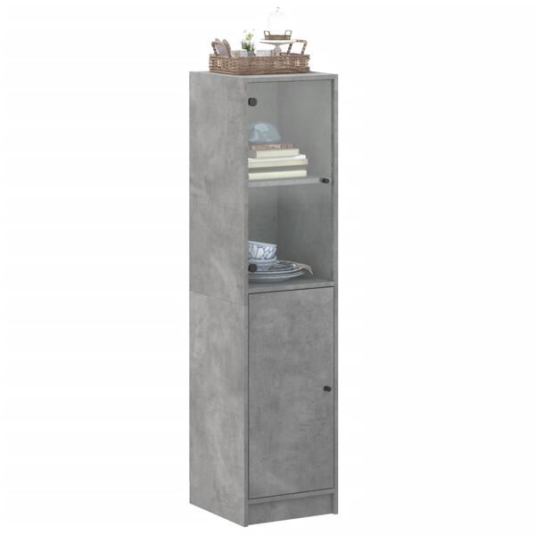 vidaXL Credenza con Anta in Vetro Grigio Cemento 35x37x142 cm