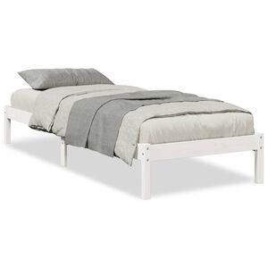 vidaXL Letto Extra Lungo senza Materasso Bianco 100x220 cm in Pino