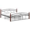 vidaXL Giroletto Nero in Metallo e Legno Massello di Rovere 180x200 cm