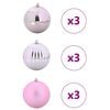 vidaXL Set di Palle di Natale 9 pcs Rosa Plastica