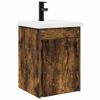 vidaXL Mobile bagno con rubinetto Rovere Fumo 42 x 40 x 74,5 cm