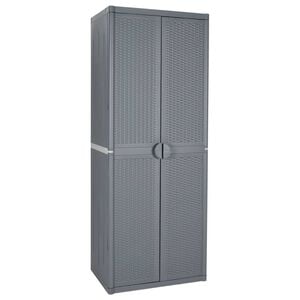 vidaXL Armadio da Giardino Grigio 65x45x172 cm in Rattan PP