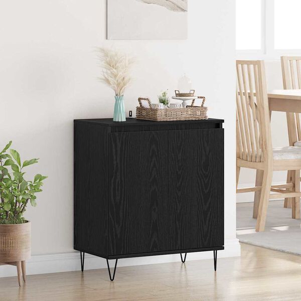 vidaXL Credenza Rovere Nero 60 x 35 x 70 cm Legno multistrato