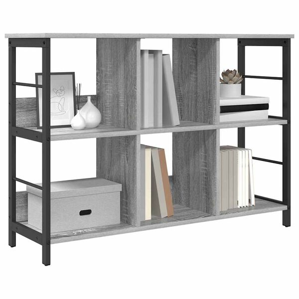 vidaXL Libreria Grigio Sonoma 102 x 32 x 72,5 cm Legno multistrato