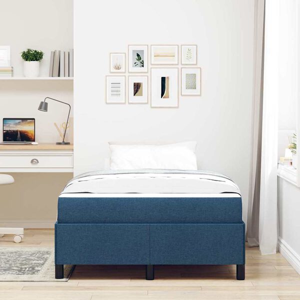 vidaXL Letto a molle Blu 120 x 190 cm Tessuto