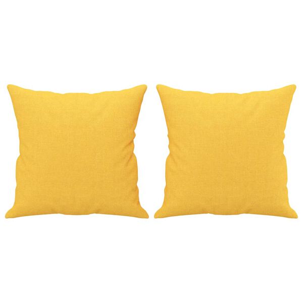 vidaXL Cuscini Decorativi 2 pz Giallo Chiaro 40x40 cm in Tessuto