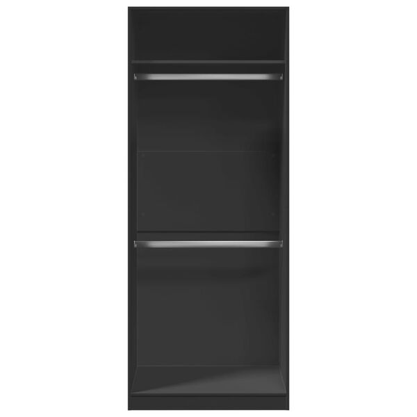 vidaXL Armadio Nero 80x50x200 cm in Legno Multistrato