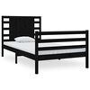 vidaXL Giroletto Nero in Legno Massello di Pino 90x190 cm Single