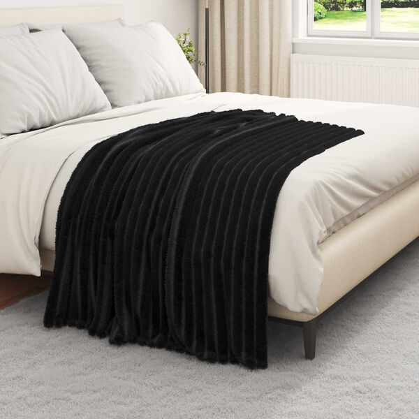 vidaXL Coperte da Pile 6 pcs Nero 150 x 130 cm Panno