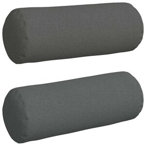 vidaXL Cuscini a rullo 2 pcs Grigio scuro Ø 25 x 70 cm Tessuto