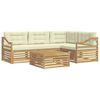 vidaXL Set di divani da esterno 5 pz Bianco e Crema Poliestere