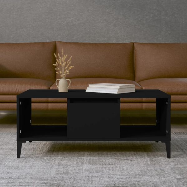vidaXL Tavolino da Salotto Nero 90x50x36,5 cm in Legno Multistrato
