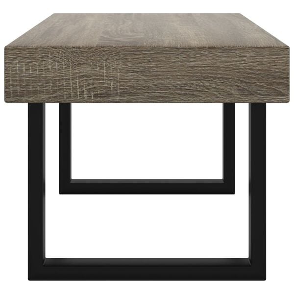 vidaXL Tavolino da Salotto Grigio e Nero 90x45x40 cm in MDF e Ferro