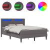 vidaXL Struttura letto con materasso Grigio 140 x 200 cm Similpelle