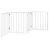vidaXL Cancelletto per cani con porta pieghevole 4 pannelli bianco 320 cm in legno di pioppo