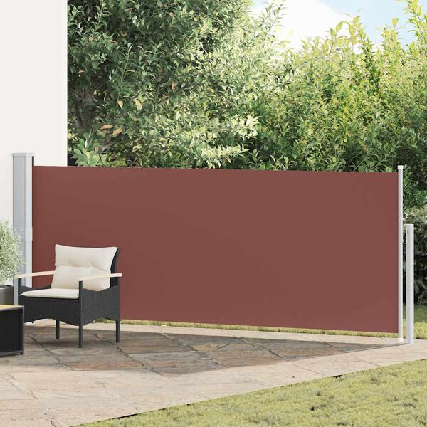 vidaXL Tenda Laterale Retrattile per Patio 140x500 cm Marrone