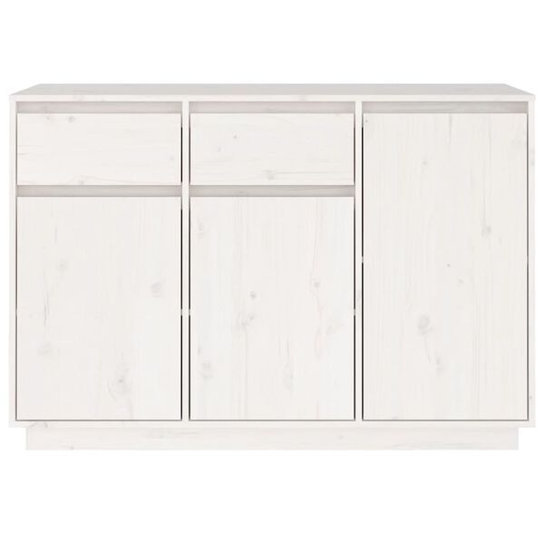 vidaXL Credenza Bianca 110x34x75 cm in Legno Massello di Pino