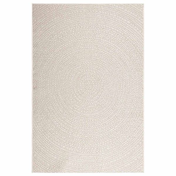 vidaXL Tappeto ZIZUR Crema 140x200 cm Aspetto Iuta Interni ed Esterni