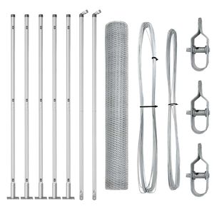 vidaXL Palo della recinzione Argento