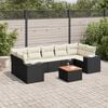 vidaXL Set Divani da Giardino con Cuscini 8 pz Nero in Polyrattan