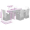 vidaXL Set da Pranzo da Giardino 7 pz con Cuscini in Polyrattan Grigio