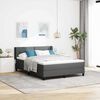 vidaXL Letto a molle con materasso Grigio scuro 190 x 140 cm Tessuto
