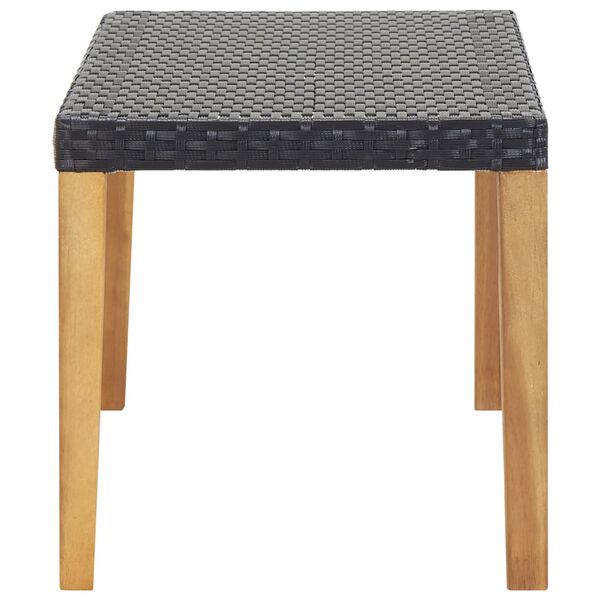 vidaXL Panchina da Giardino 120 cm Nero Polyrattan e Massello d'Acacia