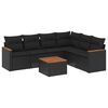 vidaXL Set Divani da Giardino con Cuscini 7pz Nero Polyrattan