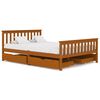 vidaXL Giroletto senza Materasso Marrone Ambra Legno Massello 140x200
