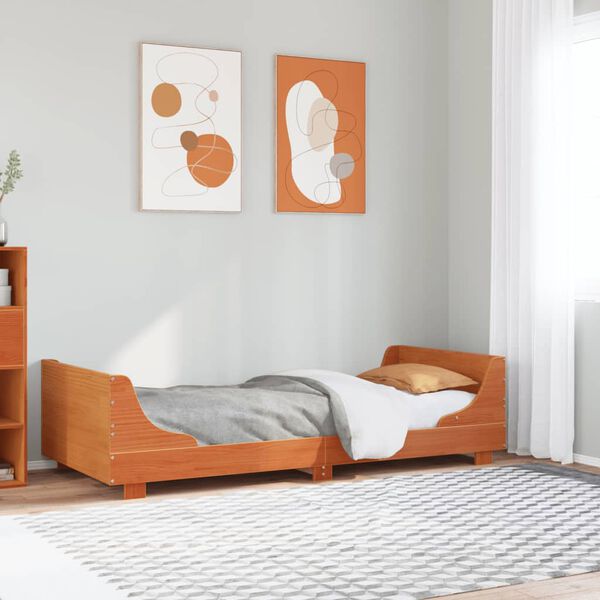 vidaXL Letto senza Materasso Marrone Cera 90x190 cm in Legno di Pino