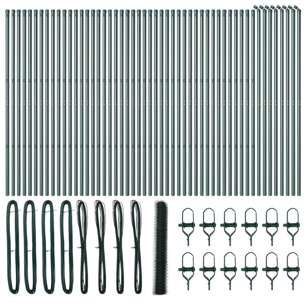 vidaXL Palo della recinzione Verde 100 x 1,2 m (rete da 36 mm)