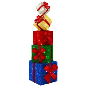 vidaXL Confezione regalo decorazione natalizia 5 pz 125 LED