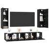 vidaXL Set mobile TV 5 pcs Rovere Nero Legno multistrato