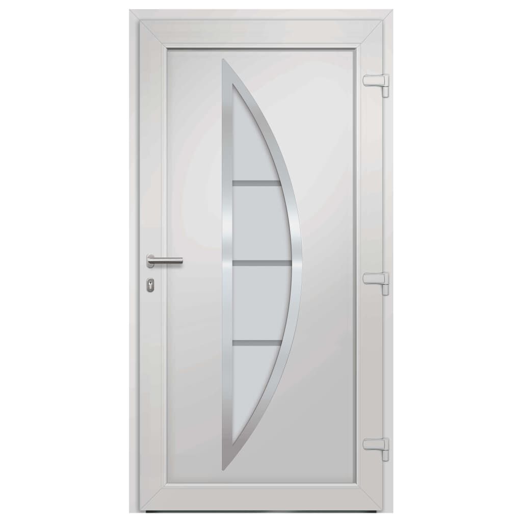 VidaXL Porta Ingresso In PVC Bianca 98x190cm | Porta Blindata Con Finestra, Sicurezza 5 Punti - Foto 2
