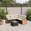vidaXL Set Divano da Giardino 6 pz con Cuscini Nero in Polyrattan