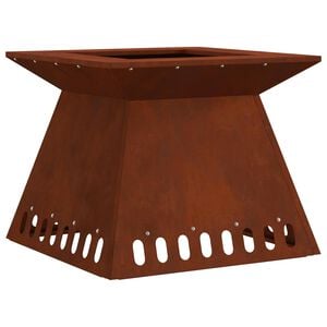 vidaXL Braciere Ruggine 48 x 48 x 40 cm Acciaio Corten