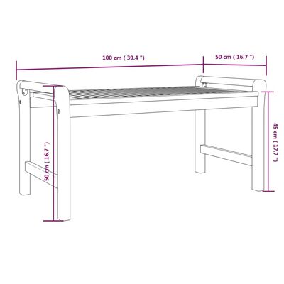 vidaXL Tavolino da Salotto 100x50x50 cm in Legno Massello di Acacia