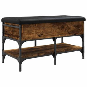 vidaXL Panca Porta Scarpe Rovere Fumo 82x42x45 cm in Legno Multistrato