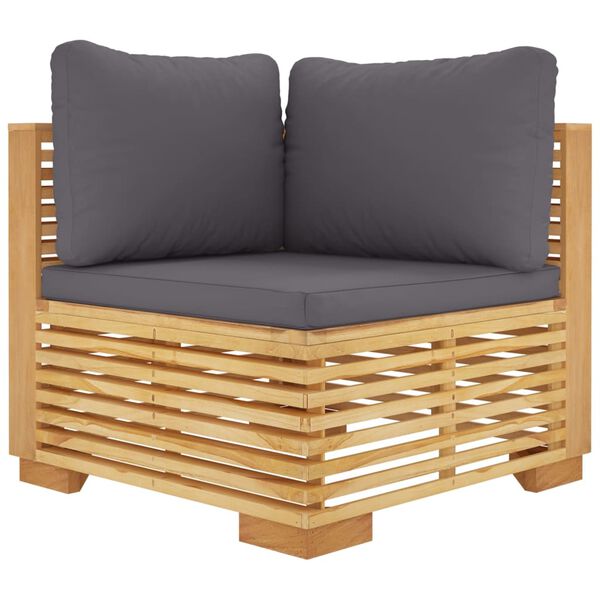 vidaXL Set Divani da Giardino 6 pz con Cuscini Legno Massello di Teak