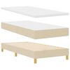 vidaXL Letto a Sorgente LED con materasso Crema 90 x 200 cm Tessuto