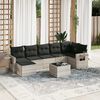 vidaXL Set Divano da Giardino 8pz con Cuscini Grigio Chiaro Polyrattan
