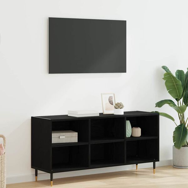 vidaXL Mobile TV Rovere Nero 103,5 x 30 x 50 cm Legno multistrato