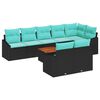 vidaXL Set Divano da Giardino con cuscino 9 pcs Nero polyrattan