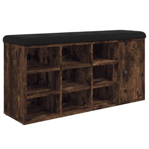 vidaXL Panca Porta Scarpe Rovere Fumo 102x32x50 cm Legno Multistrato