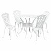 vidaXL Set da Pranzo per Giardino 5 pcs Bianco Alluminio