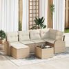 vidaXL Set Divano da Giardino 7 pcs Beige polyrattan